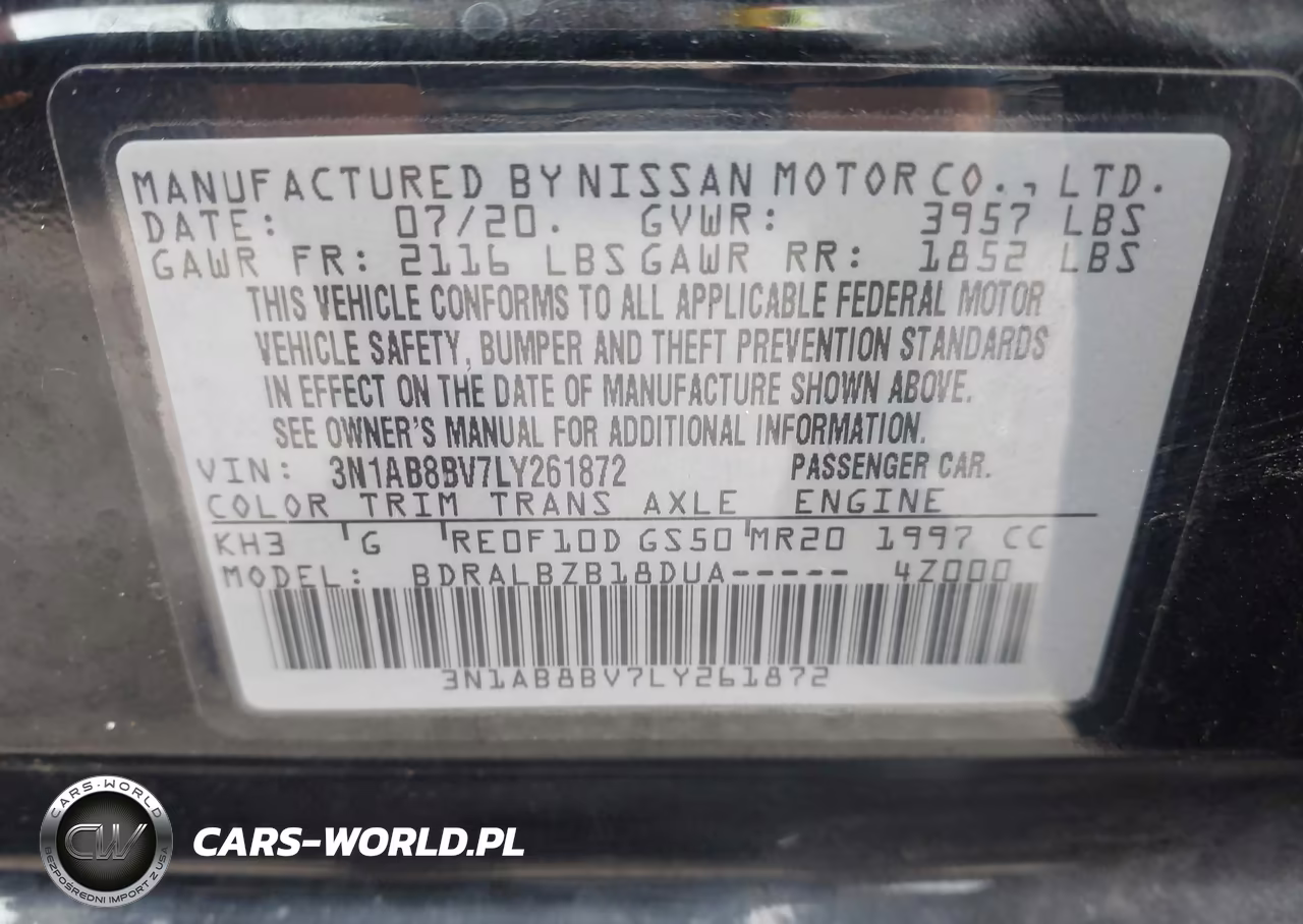 2020 Nissan Sentra S Xtronic Cvt VIN:3N1AB8BV7LY261872 - 9