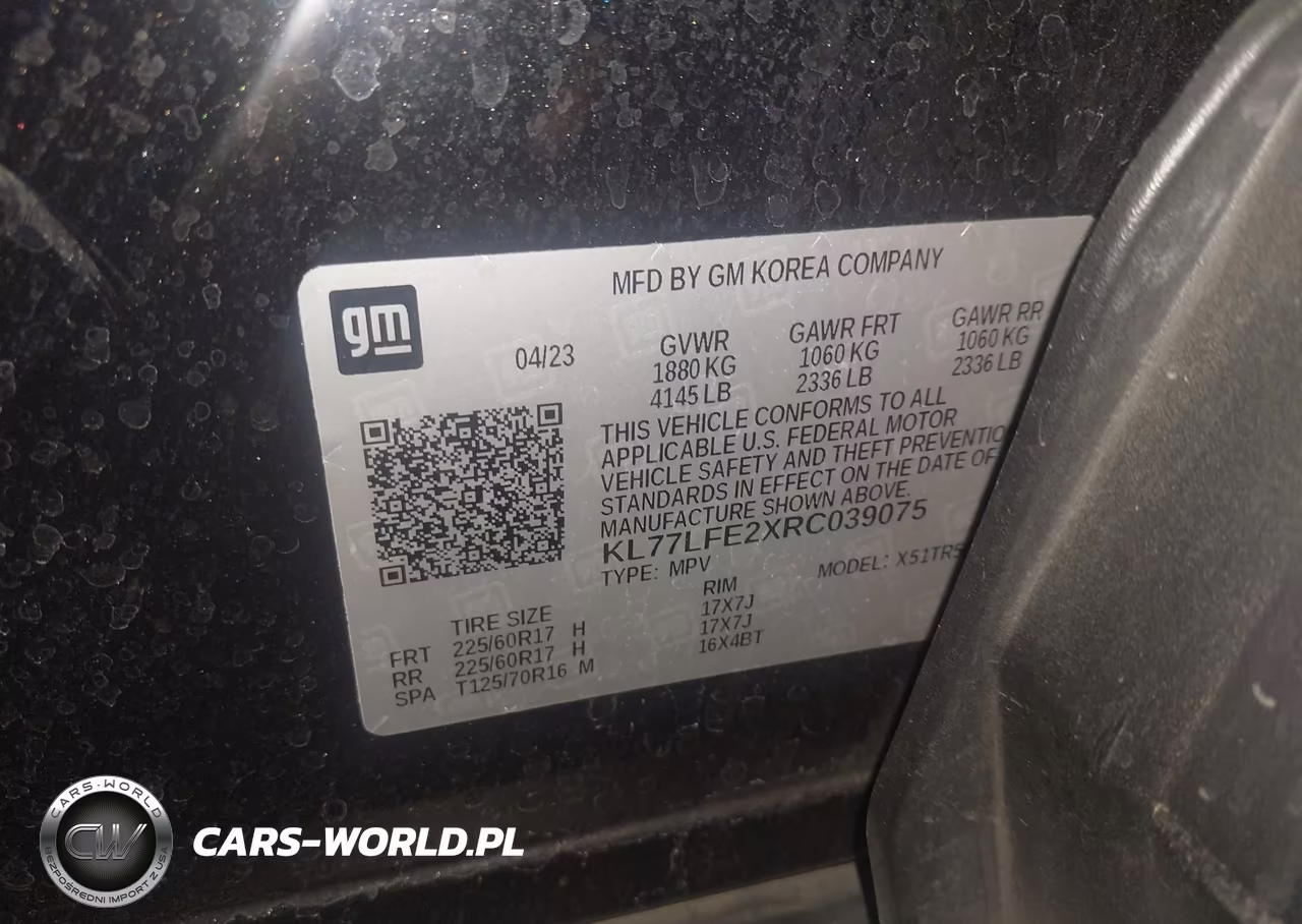 2024 Chevrolet Trax Fwd Sp VIN:KL77LFE2XRC039075 - 9