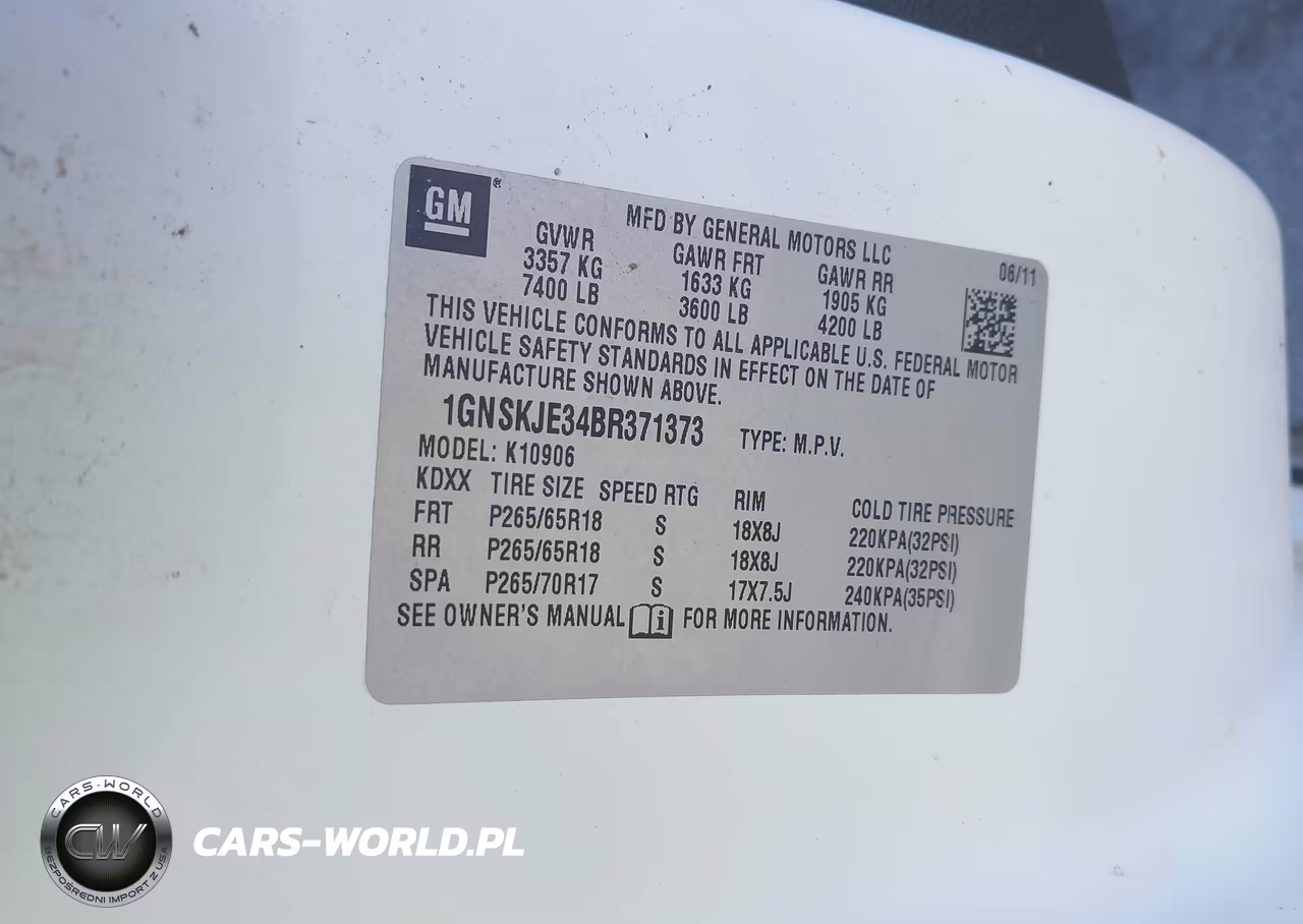 2011 Chevrolet Suburban 1500 Lt1 VIN:1GNSKJE34BR371373 - 9