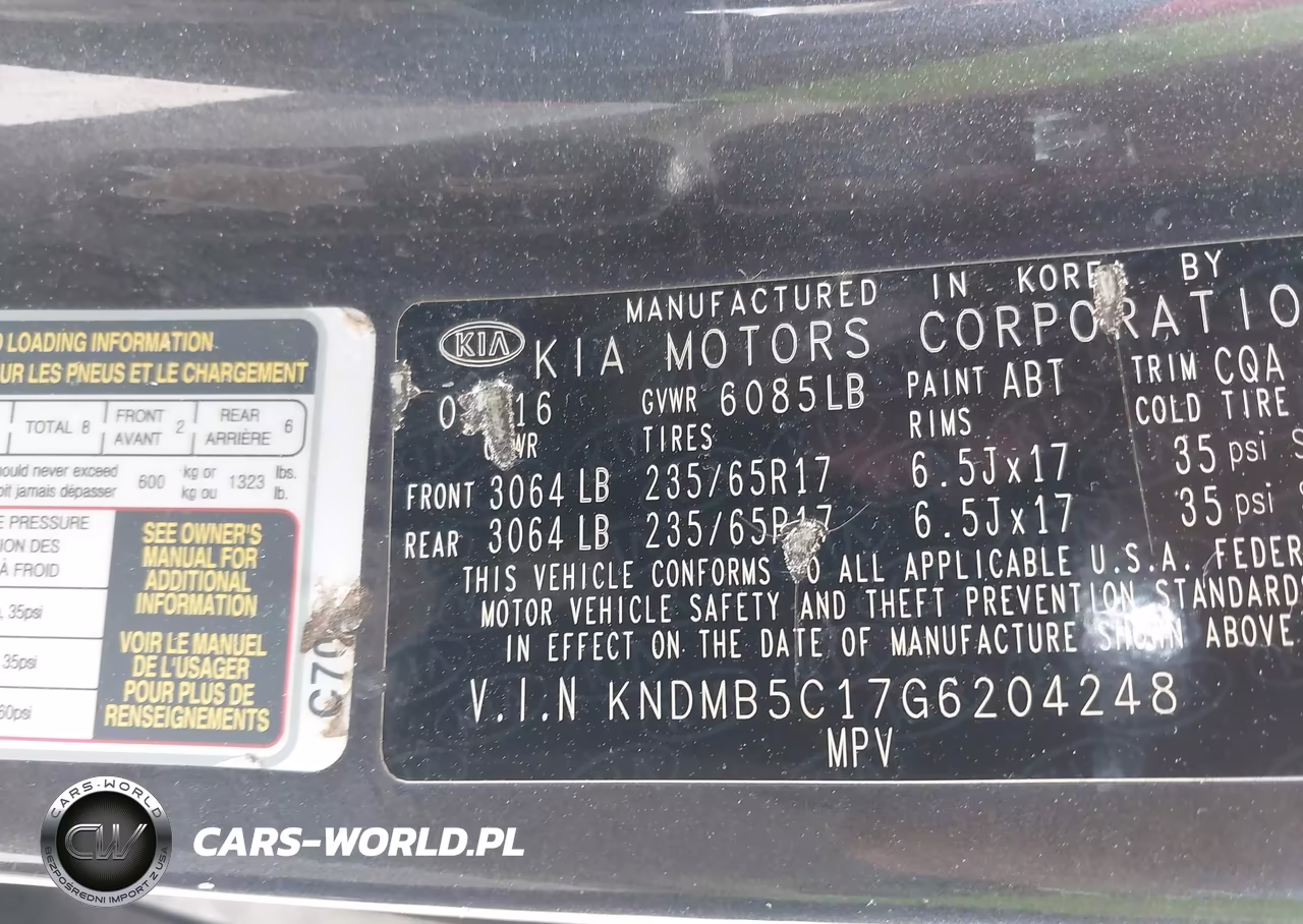 2016 Kia Sedona Lx VIN:KNDMB5C17G6204248 - 9