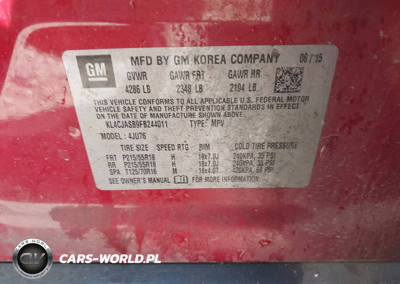 2015 Buick Encore VIN:KL4CJASB9FB244011 - 9