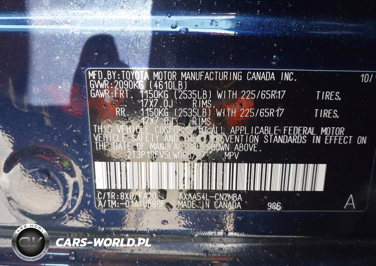 2020 Toyota Rav4 Xle VIN:2T3P1RFV5LW085727 - 9