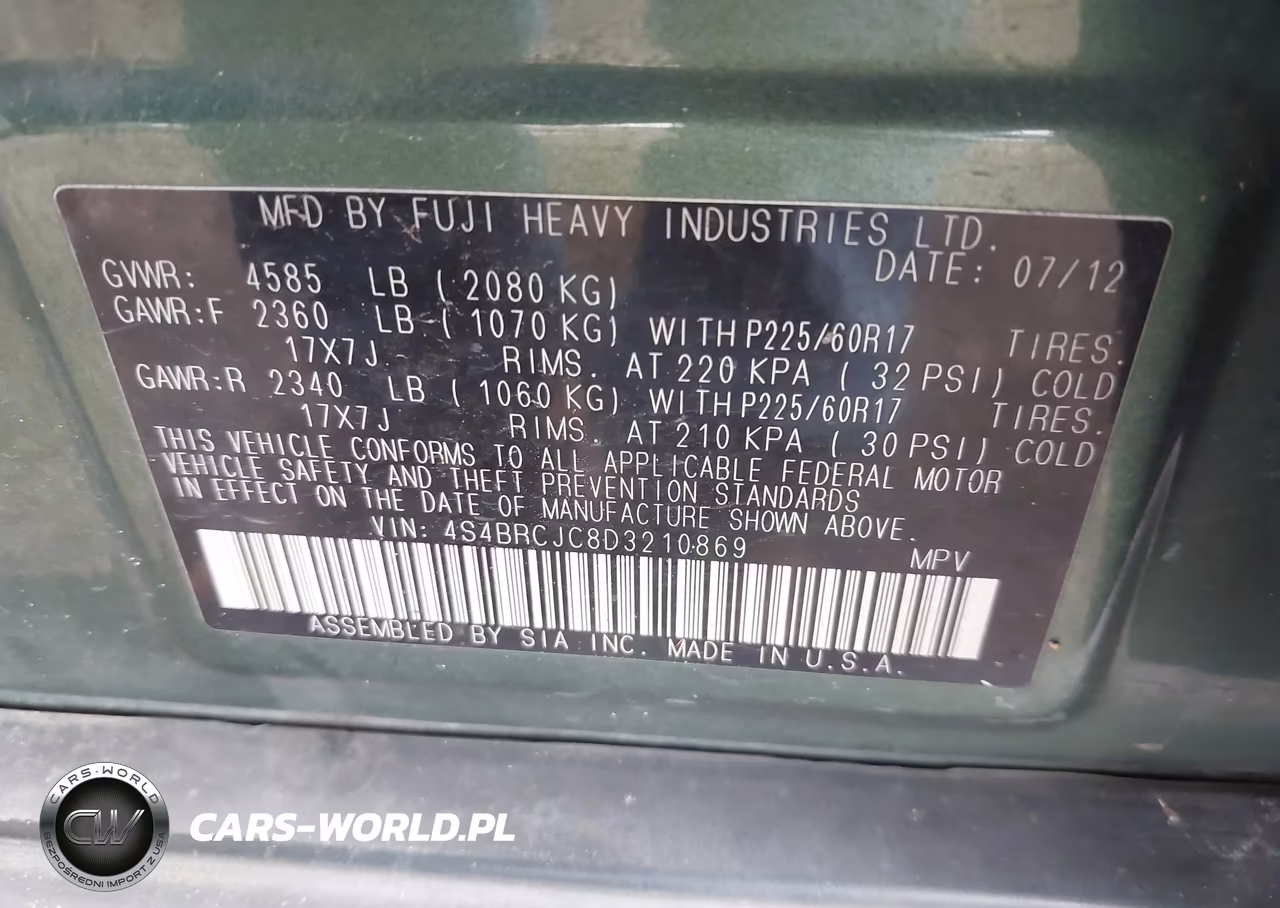 2013 Subaru Outback 2.5I Limited VIN:4S4BRCJC8D3210869 - 9
