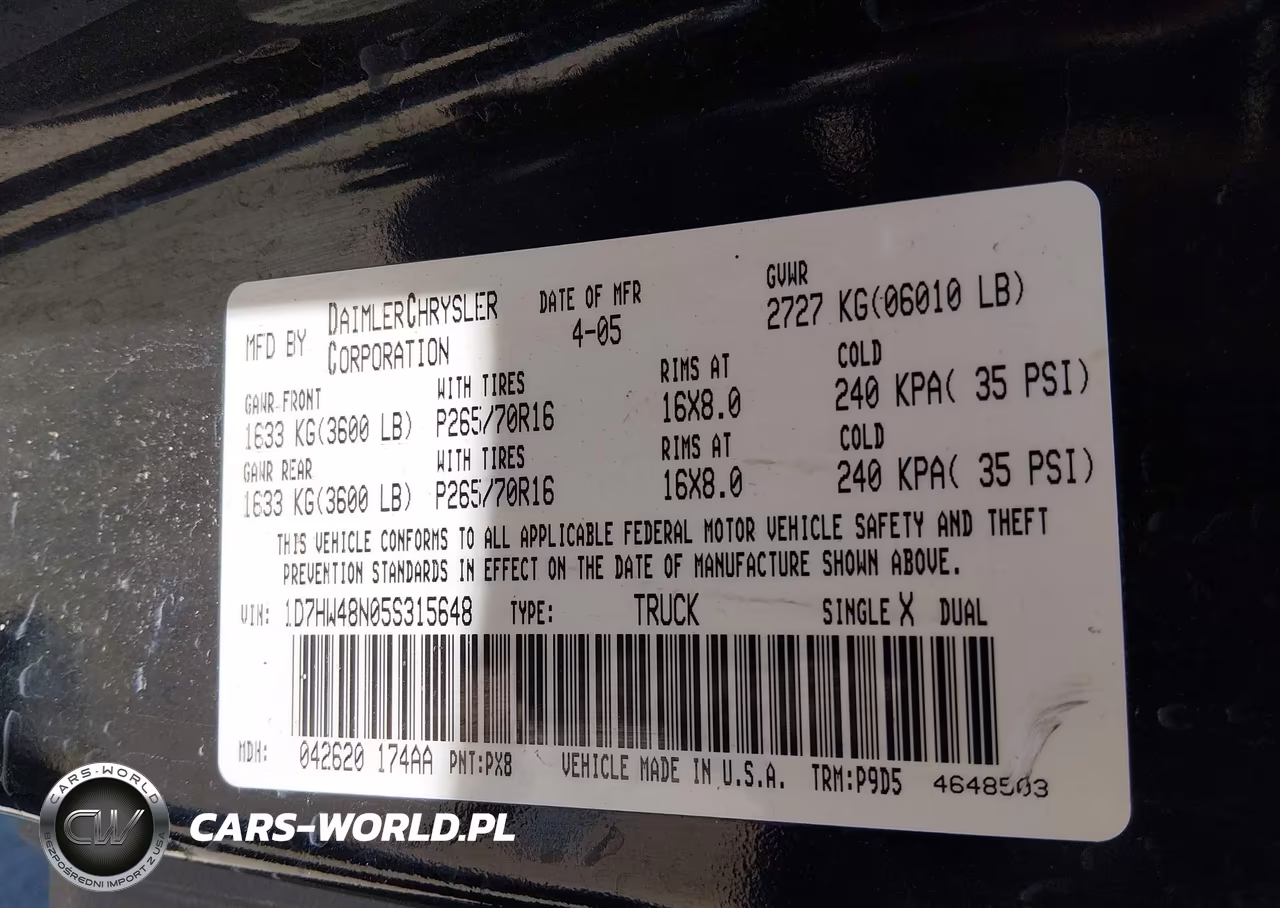 2005 Dodge Dakota Slt VIN:1D7HW48N05S315648 - 9