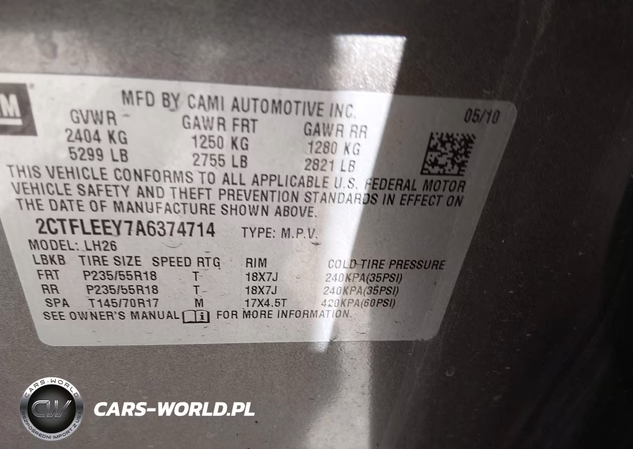 2010 GMC Terrain Sle-2 VIN:2CTFLEEY7A6374714 - 9