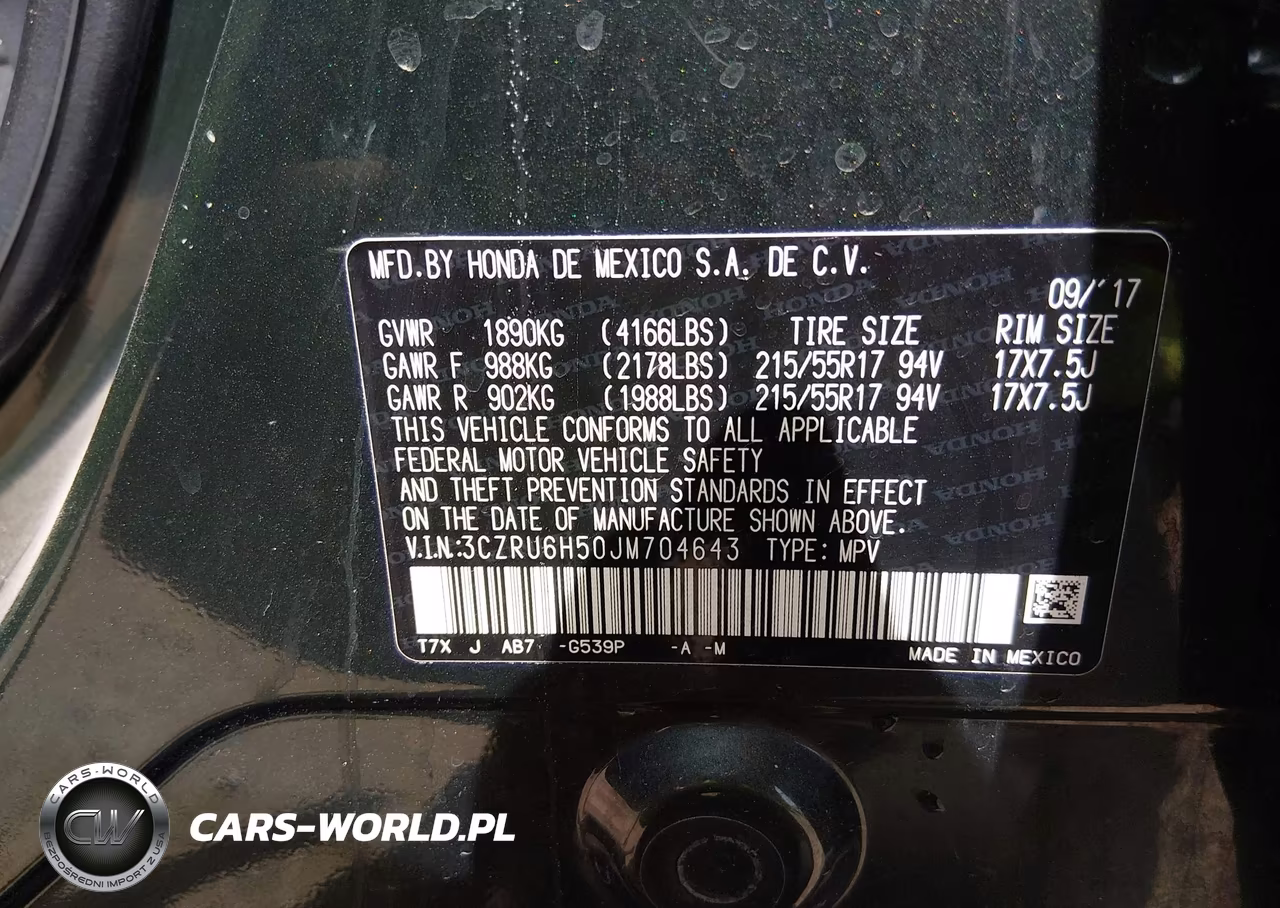 2018 Honda Hr-V Ex VIN:3CZRU6H50JM704643 - 9