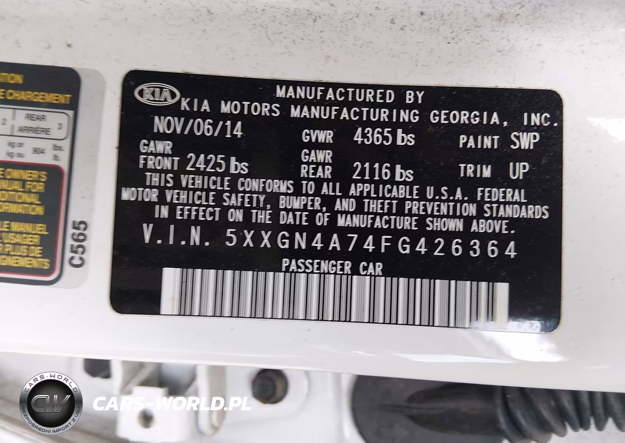 2015 Kia Optima Ex VIN:5XXGN4A74FG426364 - 9