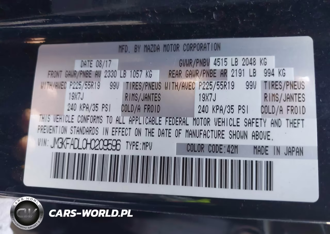 2017 Mazda Cx-5 VIN:JM3KFADL0H0209596 - 9