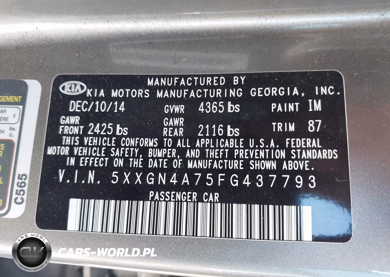 2015 Kia Optima Ex VIN:5XXGN4A75FG437793 - 9