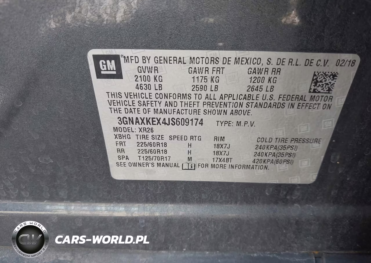 2018 Chevrolet Equinox Lt VIN:3GNAXKEX4JS609174 - 9
