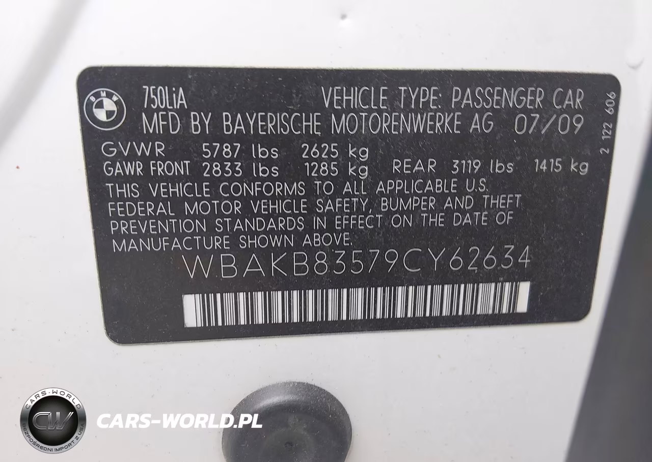 2009 BMW 750Li VIN:WBAKB83579CY62634 - 9