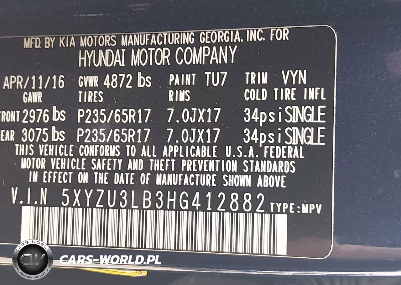 2017 Hyundai Santa Fe Sport 2.4L VIN:5XYZU3LB3HG412882 - 9