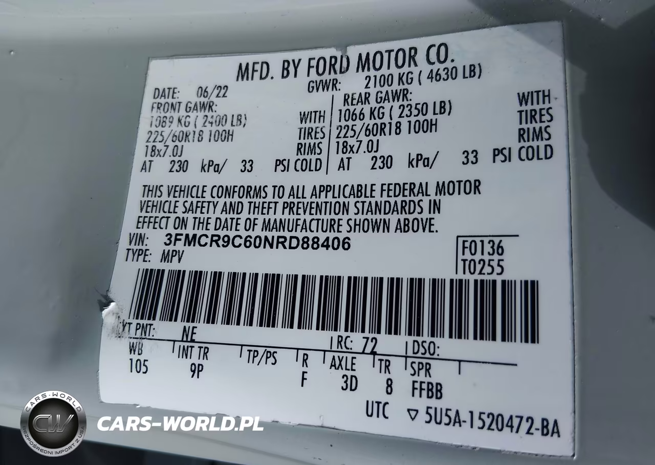 2022 Ford Bronco Sport Outer Banks VIN:3FMCR9C60NRD88406 - 9