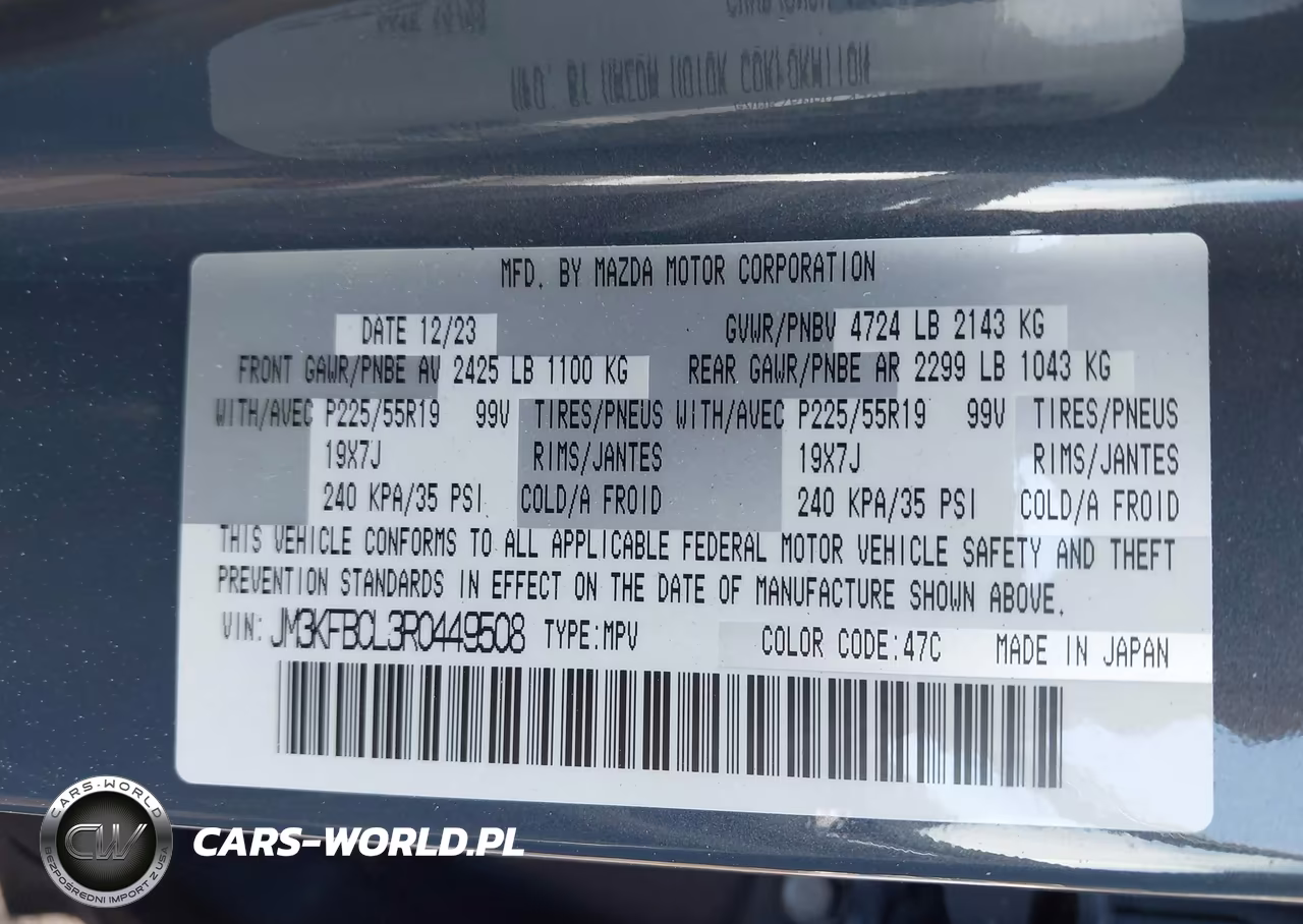 2024 Mazda Cx-5 2.5 S Carbon Edition VIN:JM3KFBCL3R0449508 - 9
