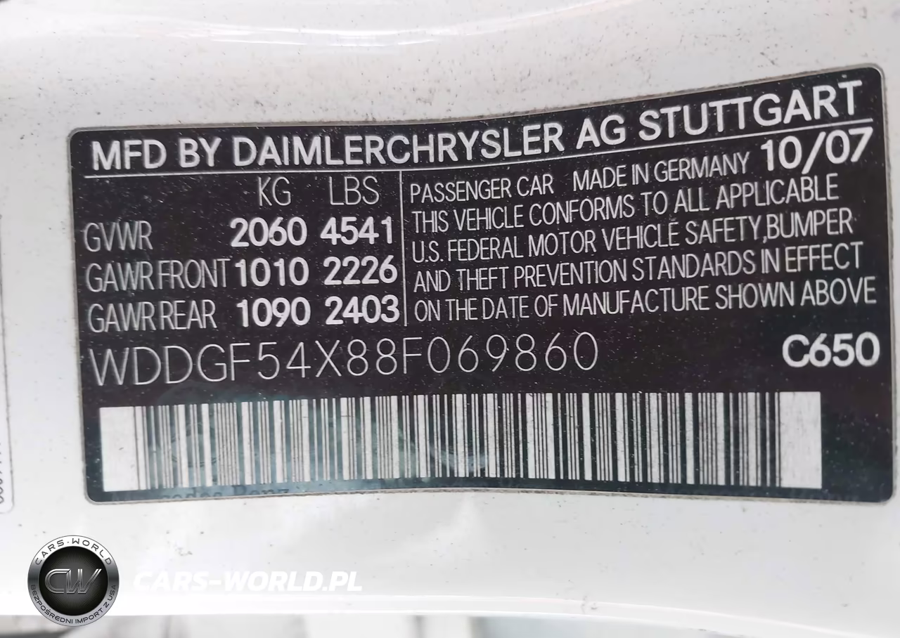 2008 Mercedes-Benz C 300 Luxury-Sport VIN:WDDGF54X88F069860 - 9