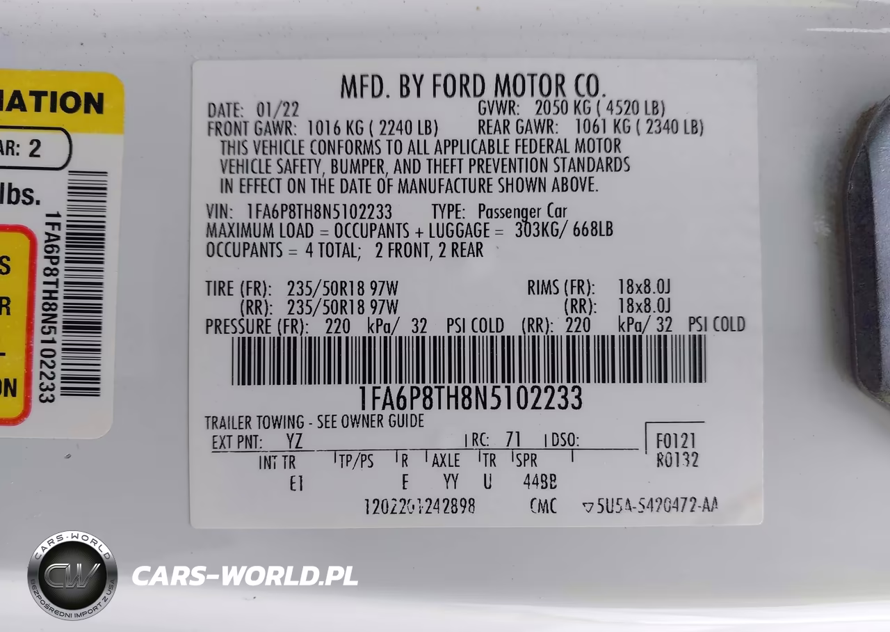 2022 Ford Mustang Ecoboost Premium Fastback VIN:1FA6P8TH8N5102233 - 9