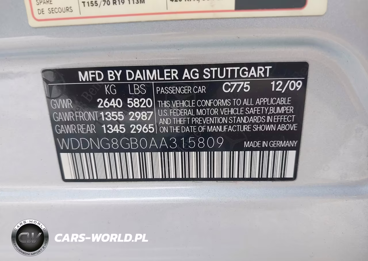 2010 Mercedes-Benz S 550 4Matic VIN:WDDNG8GB0AA315809 - 9