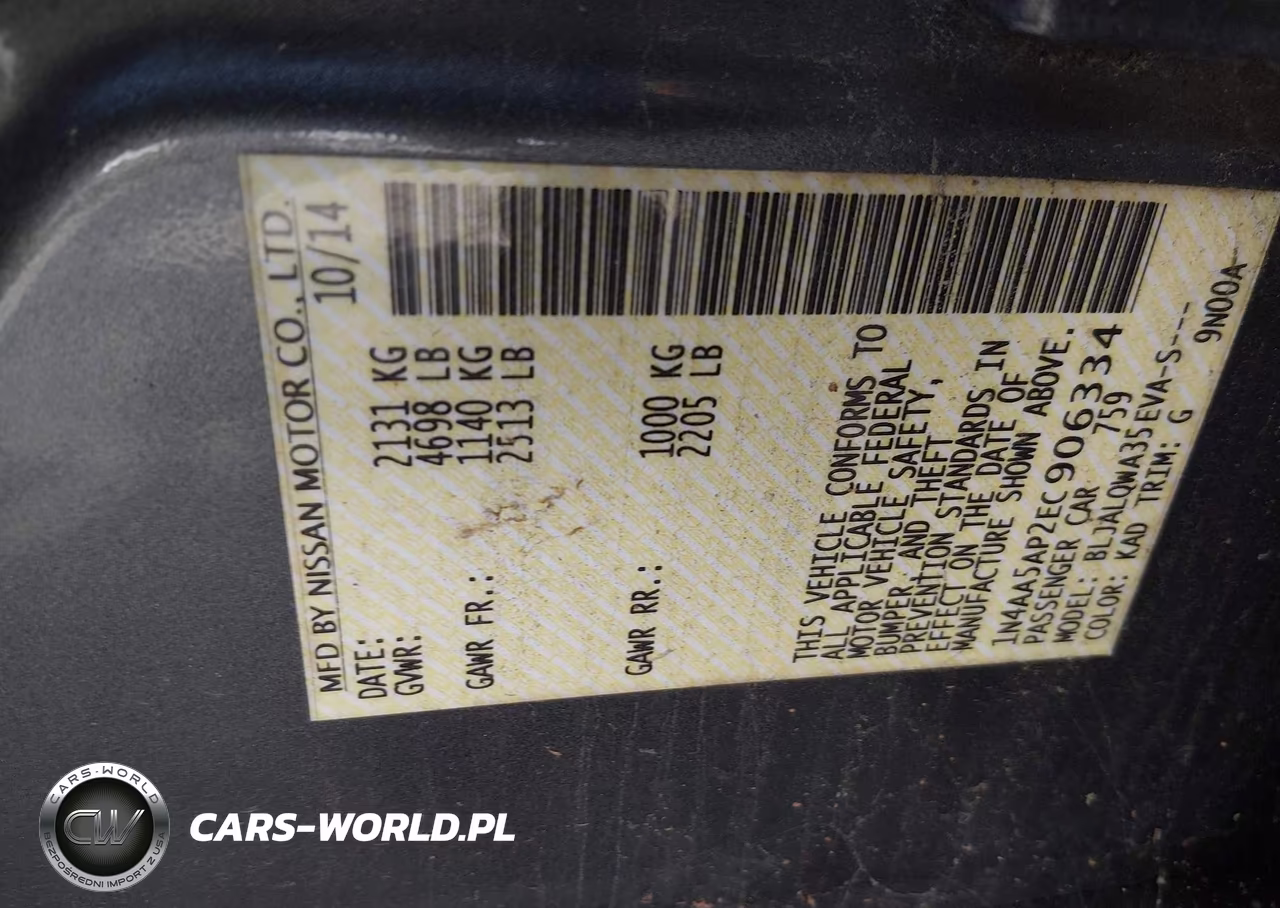 2014 Nissan Maxima S VIN:1N4AA5AP2EC906334 - 9