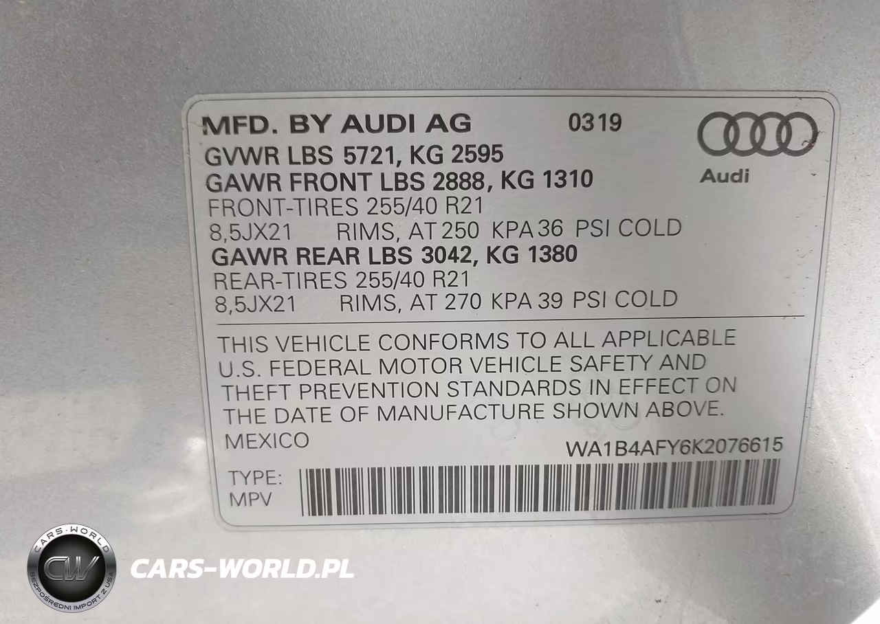 2019 Audi Sq5 3.0T Premium VIN:WA1B4AFY6K2076615 - 9