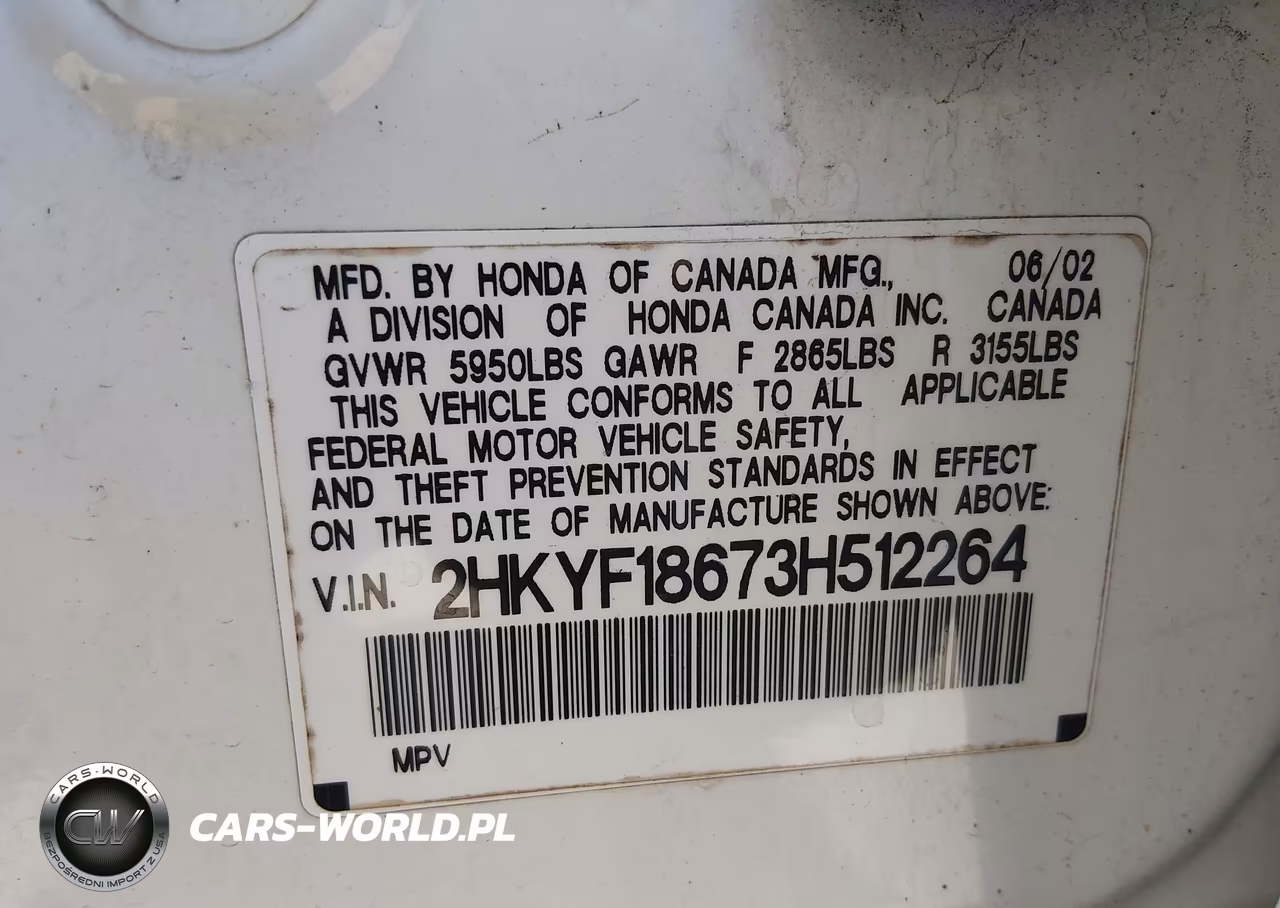 2003 Honda Pilot Ex-L VIN:2HKYF18673H512264 - 9
