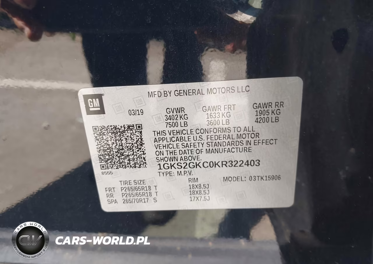 2019 GMC Yukon Xl Slt VIN:1GKS2GKC0KR322403 - 9