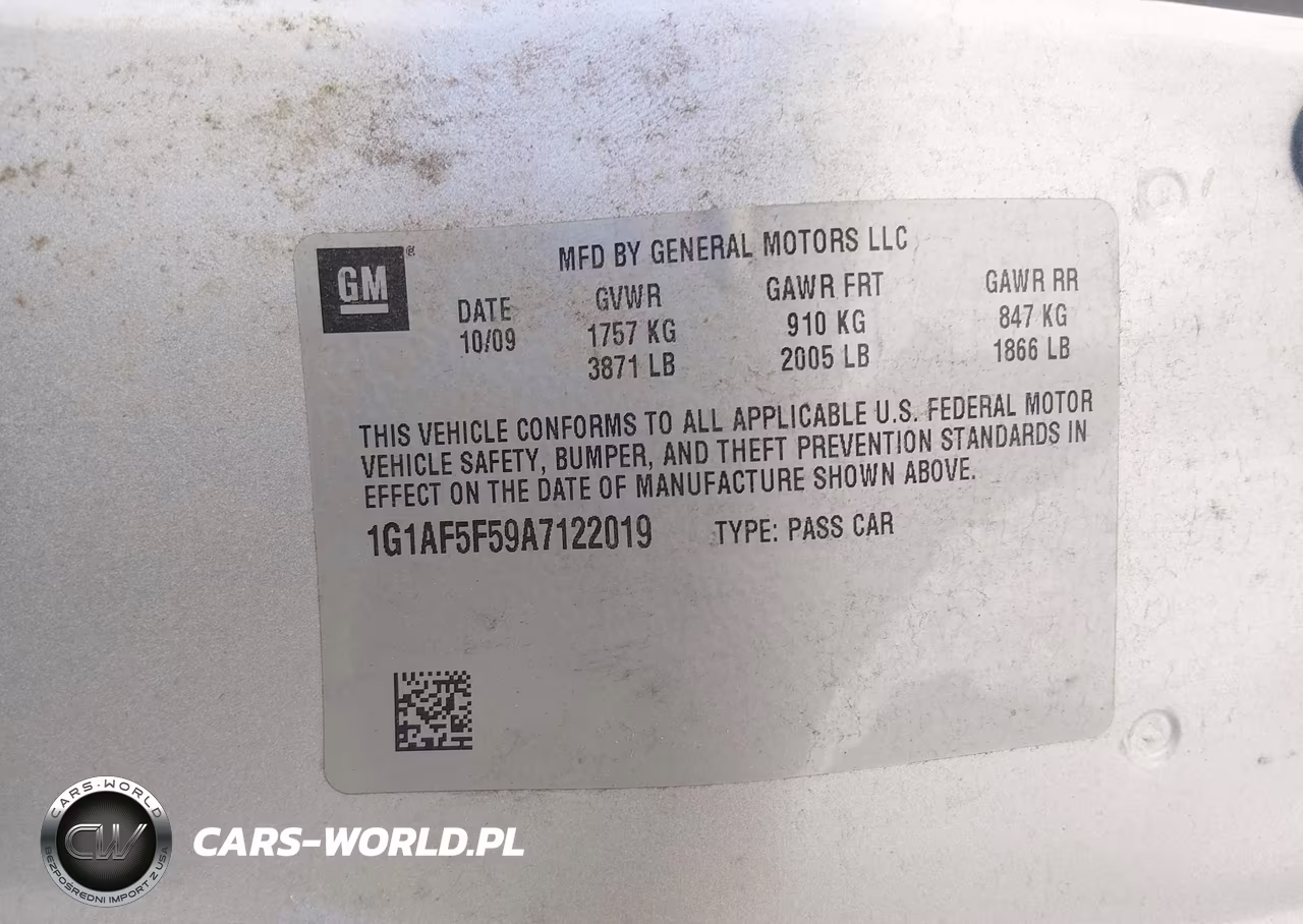 2010 Chevrolet Cobalt Lt VIN:1G1AF5F59A7122019 - 9
