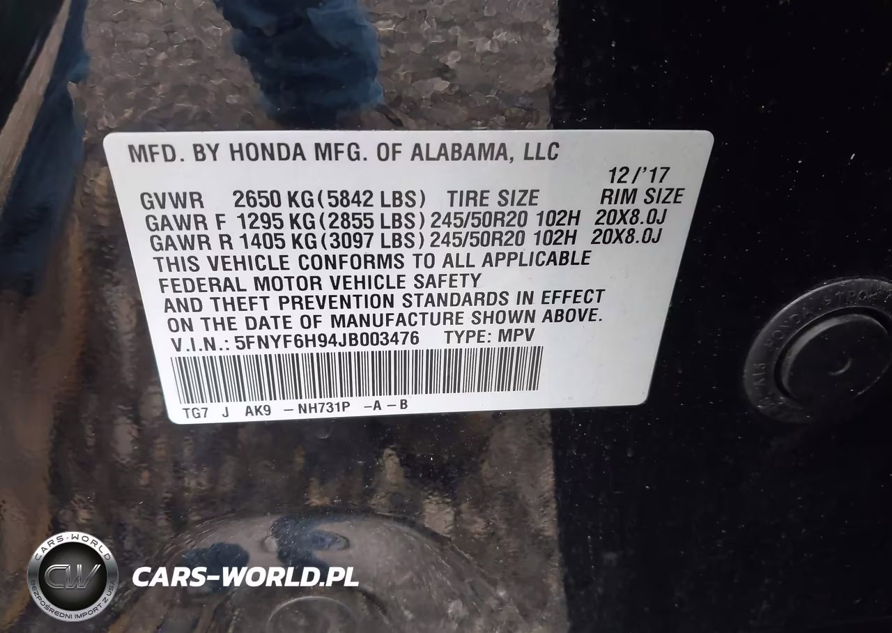 2018 Honda Pilot Touring VIN:5FNYF6H94JB003476 - 9