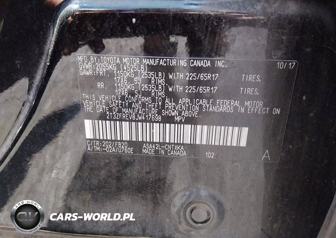2018 Toyota Rav4 Le VIN:2T3ZFREV8JW417698 - 9