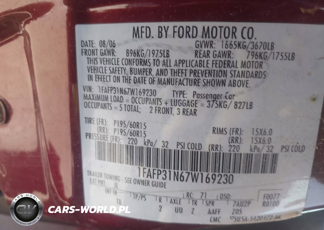 2007 Ford Focus S-Se-Ses VIN:1FAFP31N67W169230 - 9