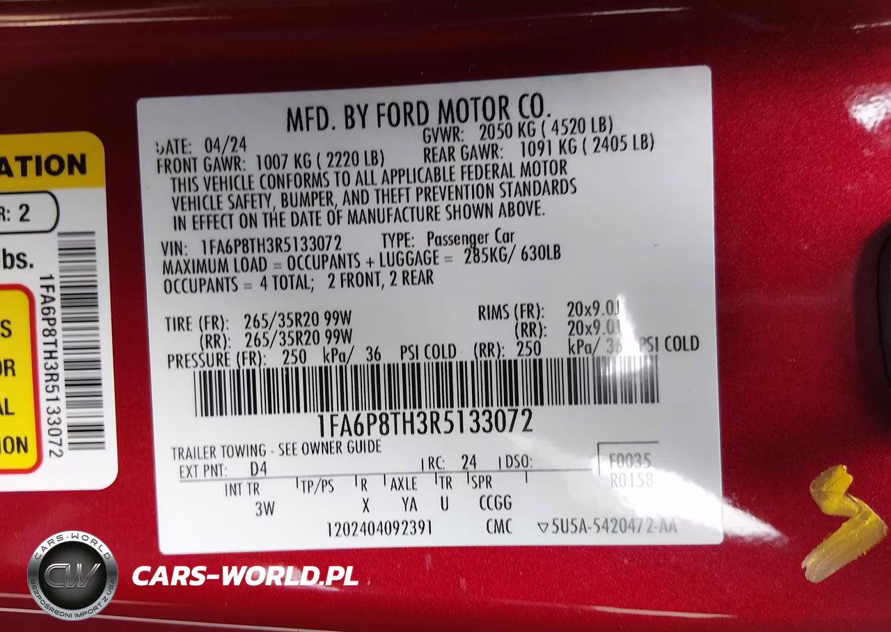 2024 Ford Mustang Ecoboost Premium Fastback VIN:1FA6P8TH3R5133072 - 9