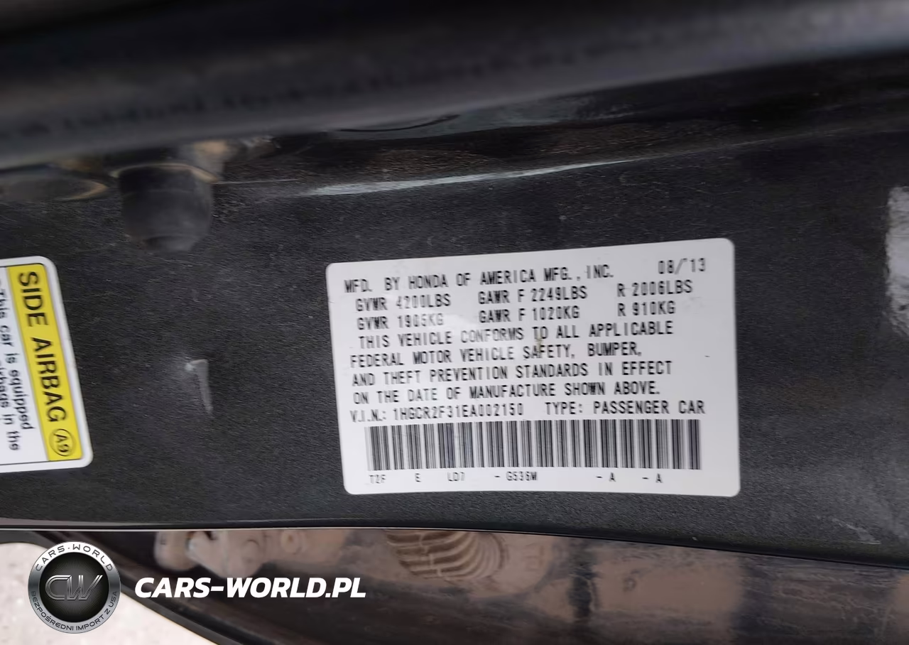 2014 Honda Accord Lx VIN:1HGCR2F31EA002150 - 9