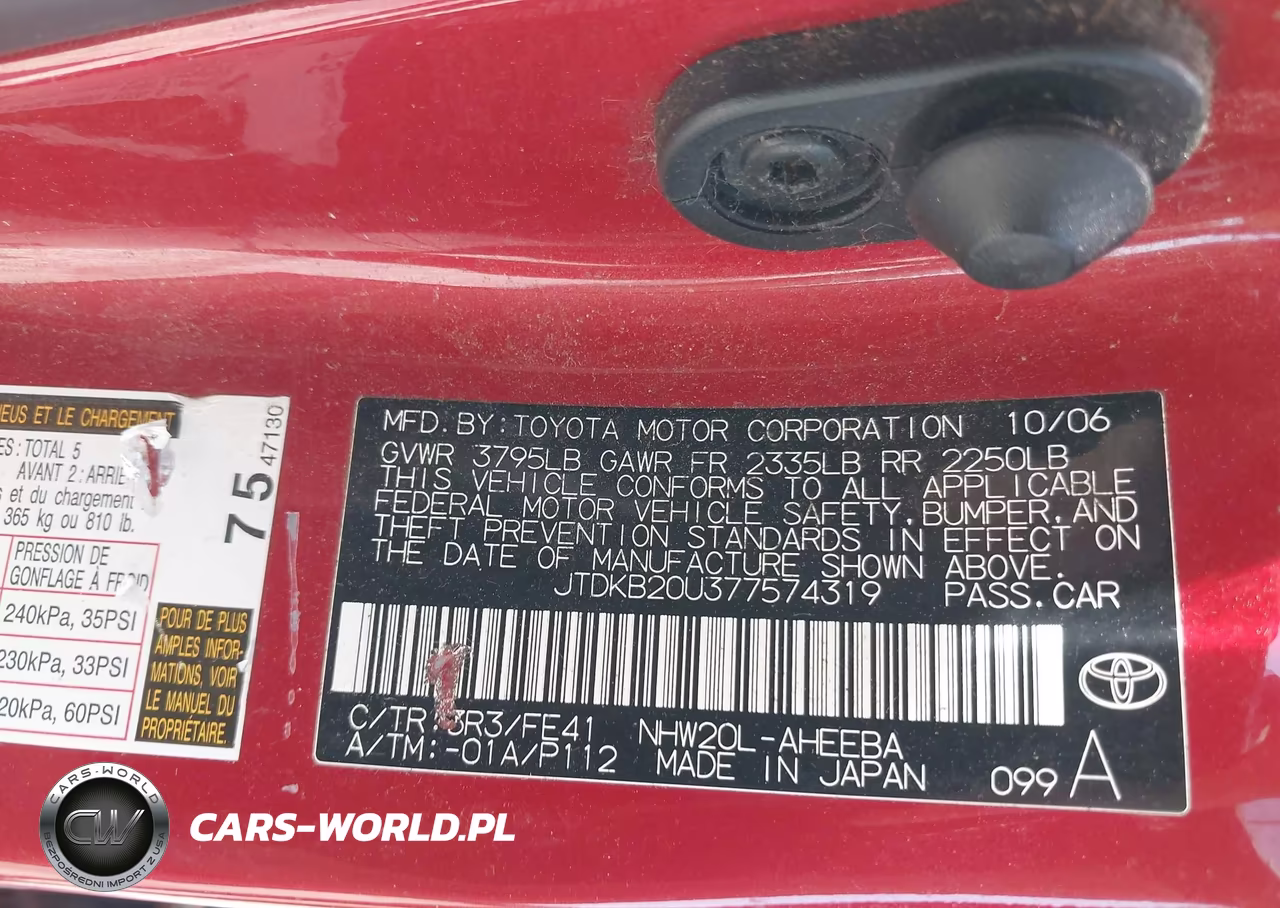2007 Toyota Prius VIN:JTDKB20U377574319 - 9