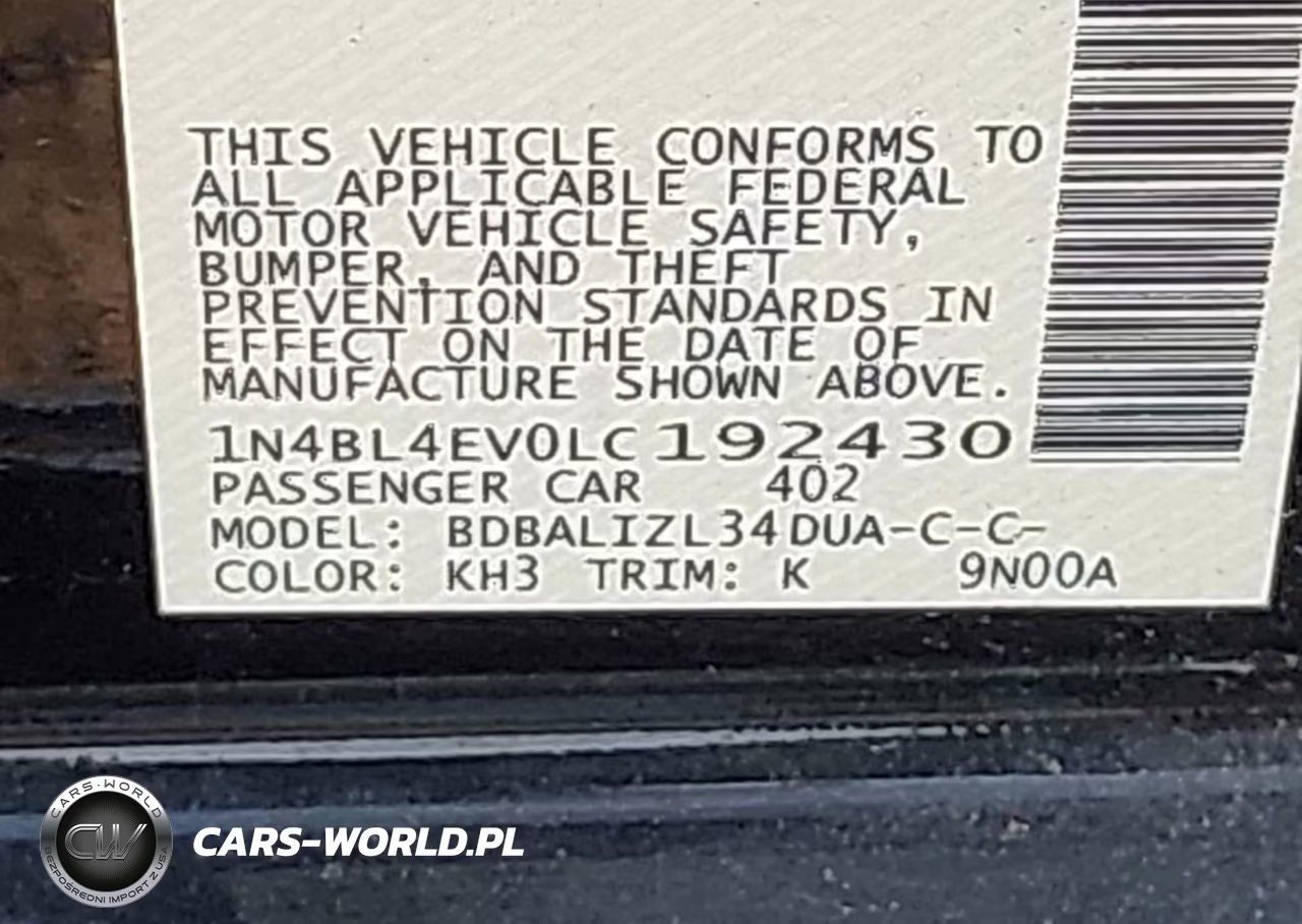 2020 Nissan Altima Sl Fwd VIN:1N4BL4EV0LC192430 - 9