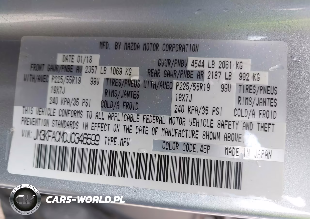 2018 Mazda Cx-5 Touring VIN:JM3KFACM0J0346599 - 9