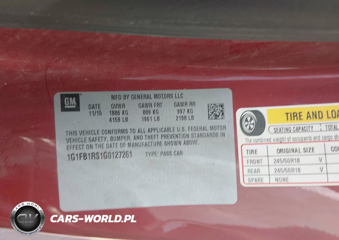 2016 Chevrolet Camaro 1Lt VIN:1G1FB1RS1G0127261 - 9