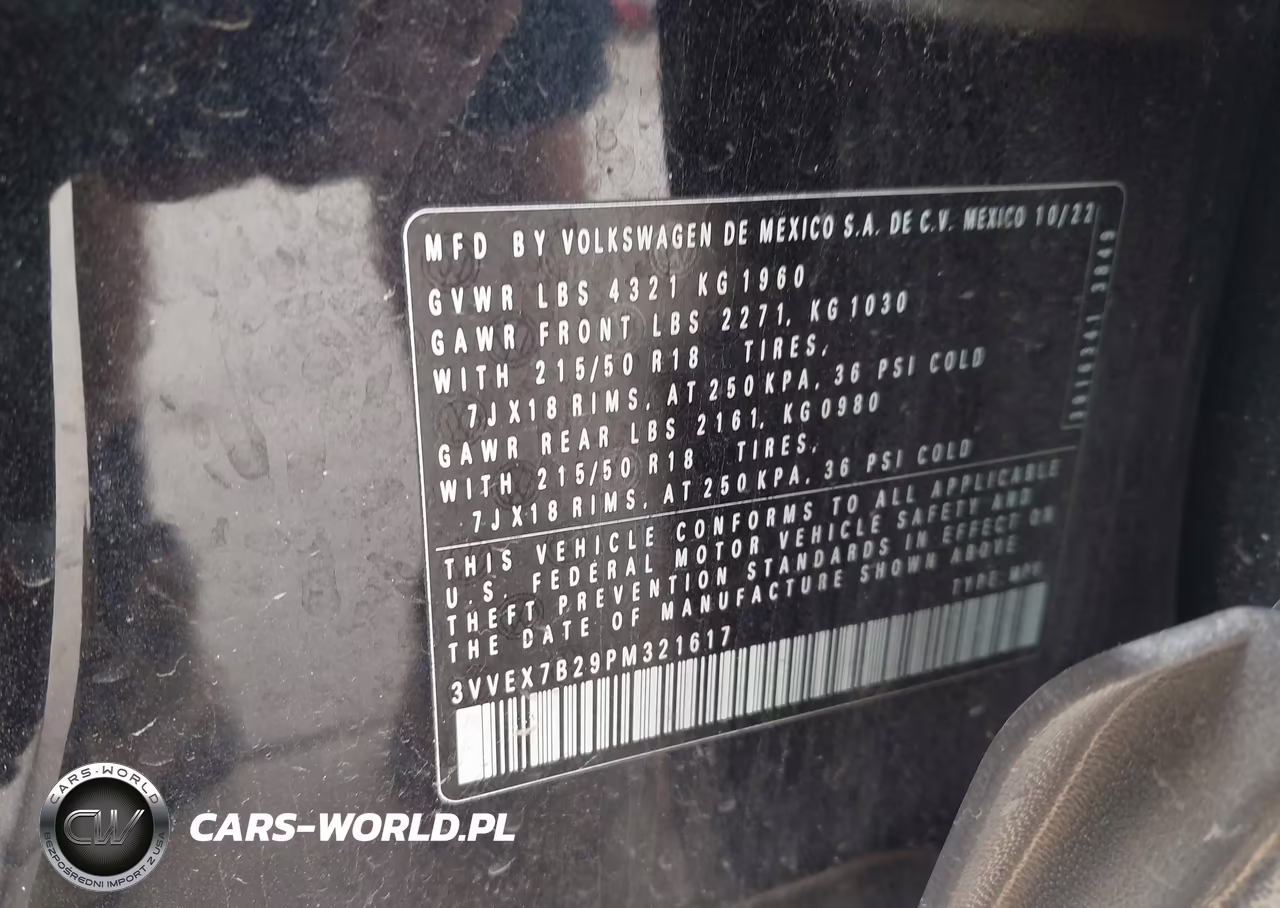 2023 Volkswagen Taos 1.5T Se VIN:3VVEX7B29PM321617 - 9