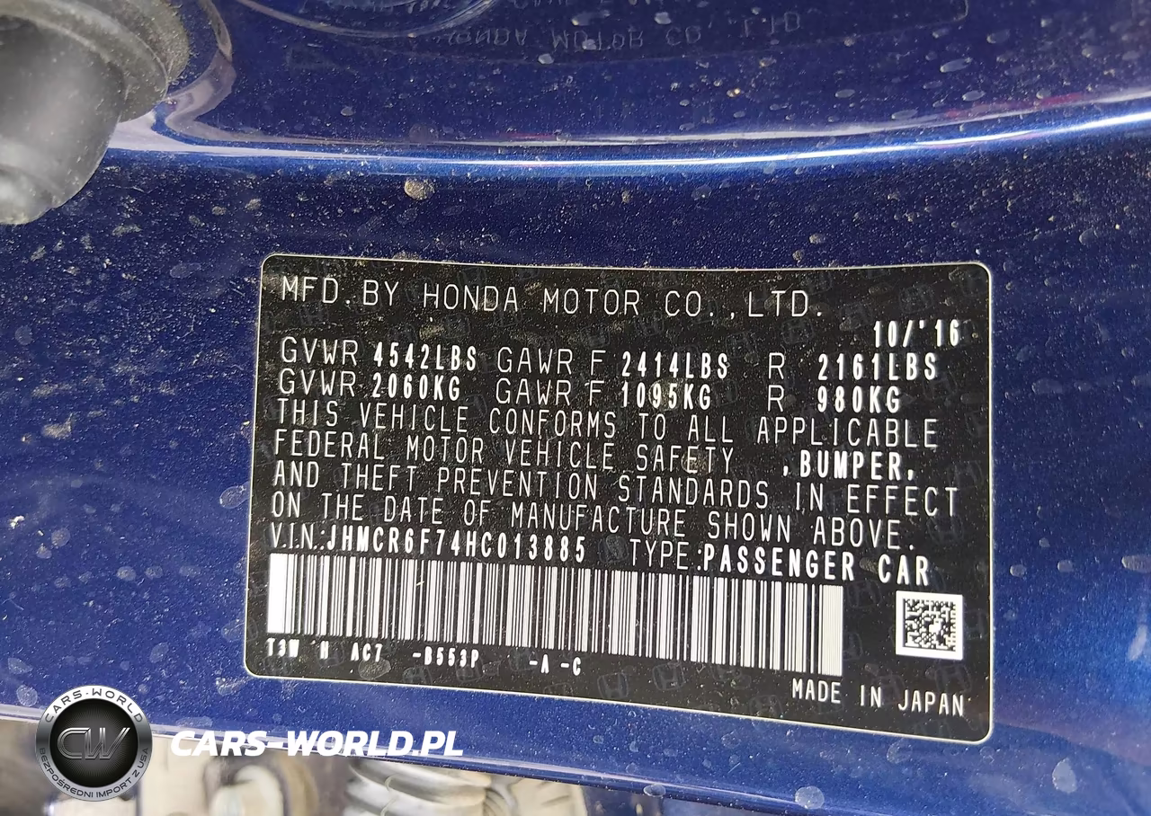 2017 Honda Accord Hybrid Touring VIN:JHMCR6F74HC013885 - 9