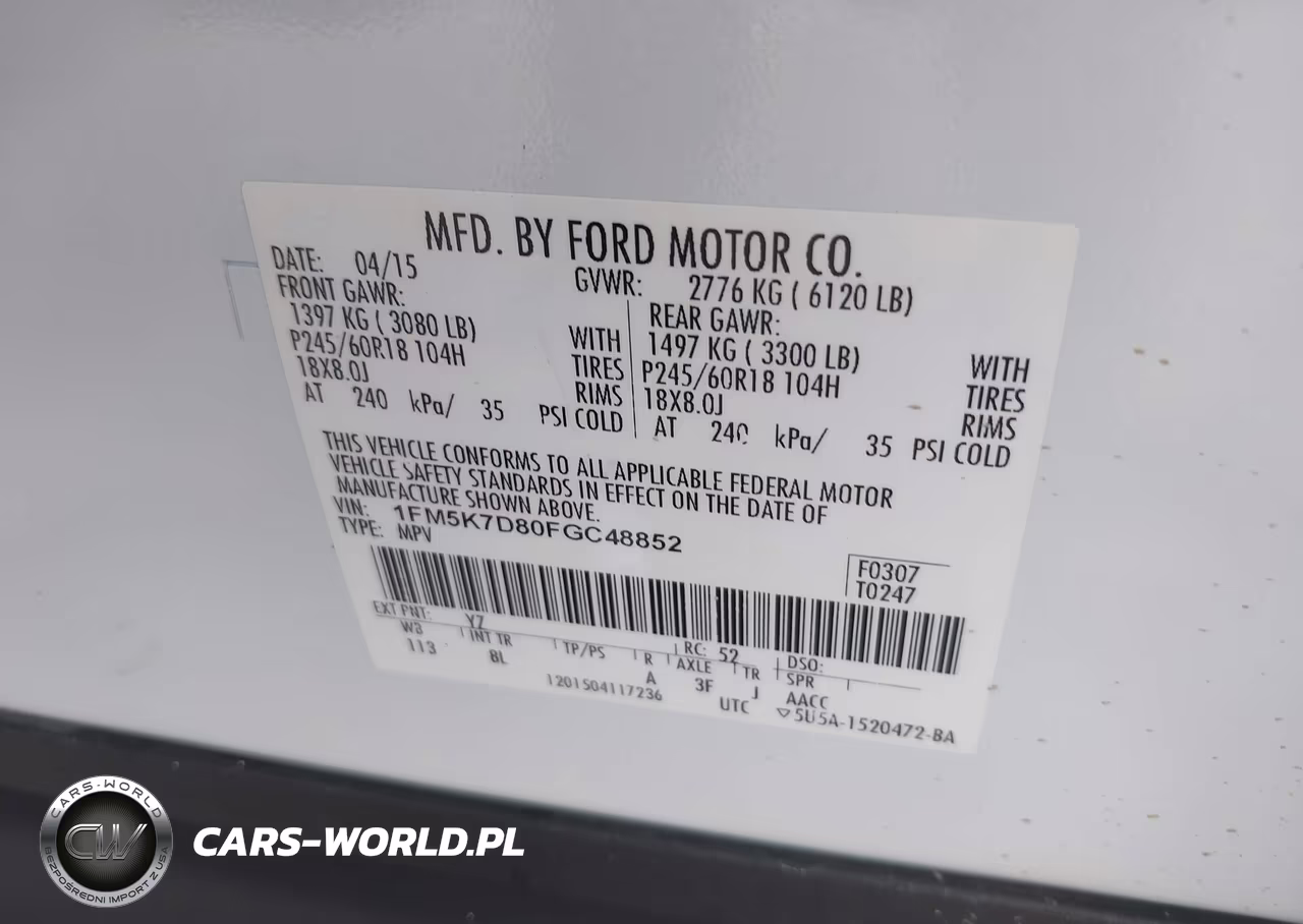 2015 Ford Explorer Xlt VIN:1FM5K7D80FGC48852 - 9