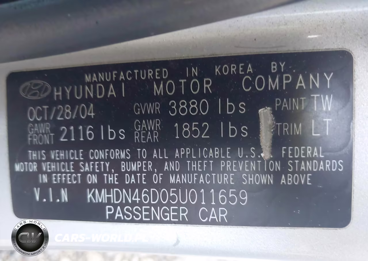 2005 Hyundai Elantra Gls-Gt VIN:KMHDN46D05U011659 - 9