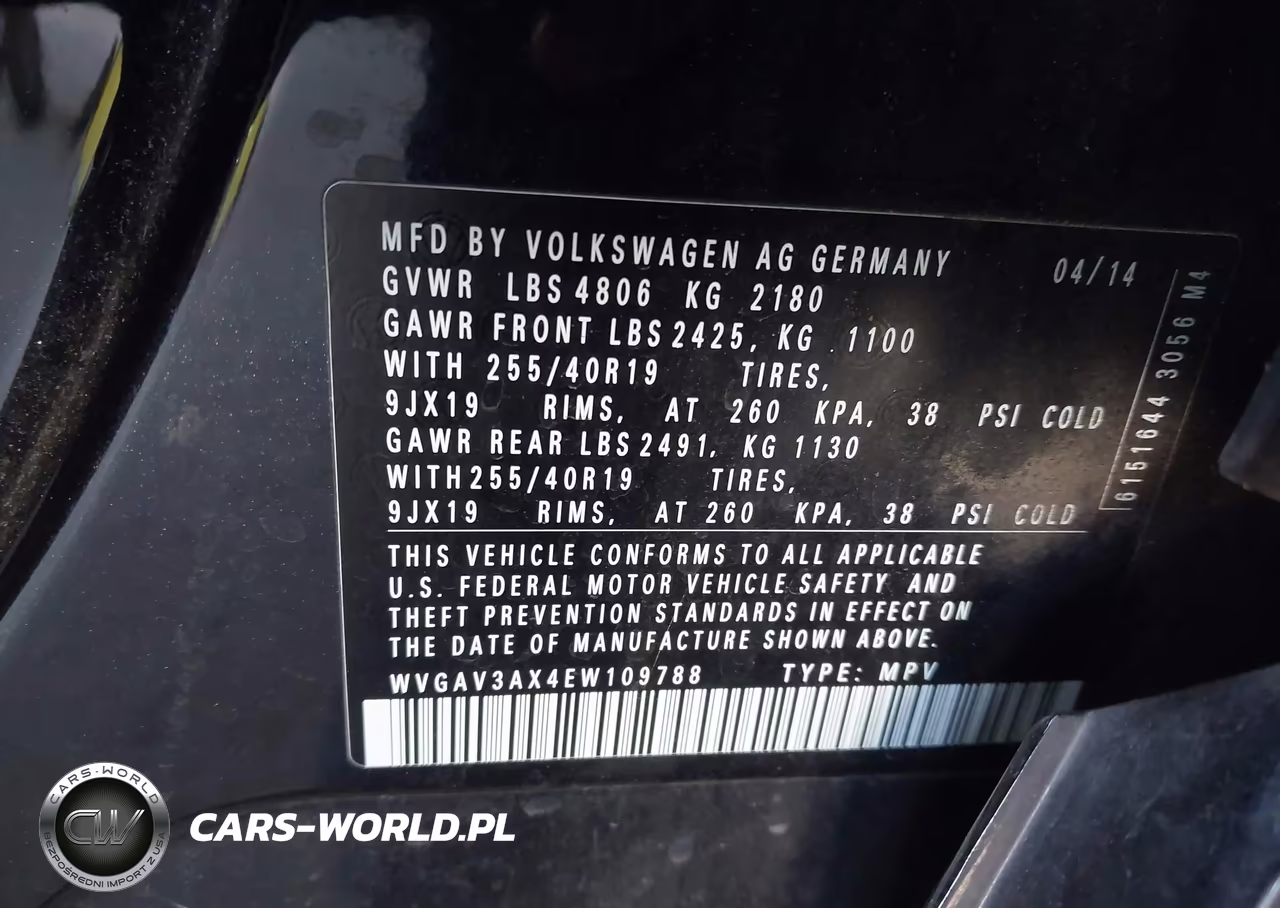 2014 Volkswagen Tiguan R-Line VIN:WVGAV3AX4EW109788 - 9