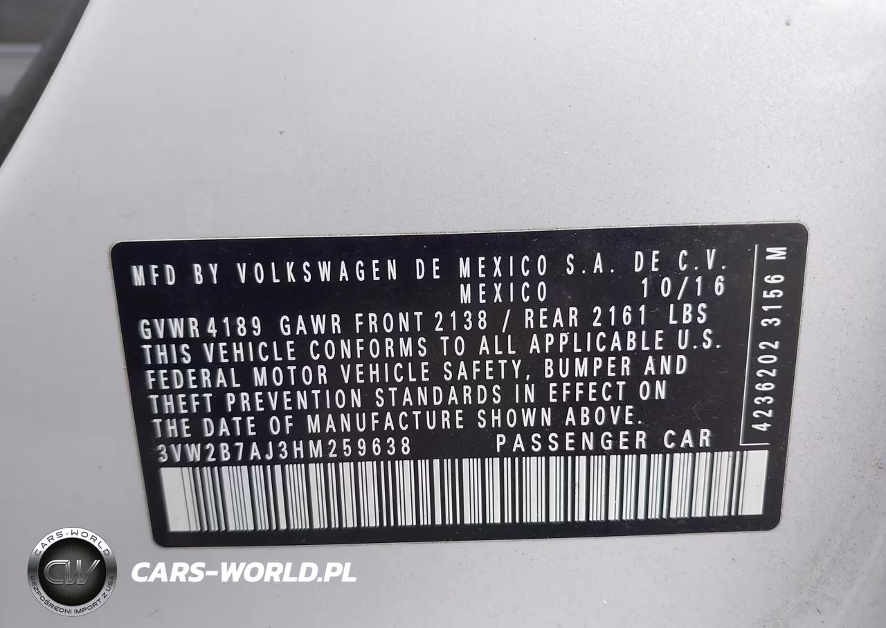 2017 Volkswagen Jetta 1.4T S VIN:3VW2B7AJ3HM259638 - 9