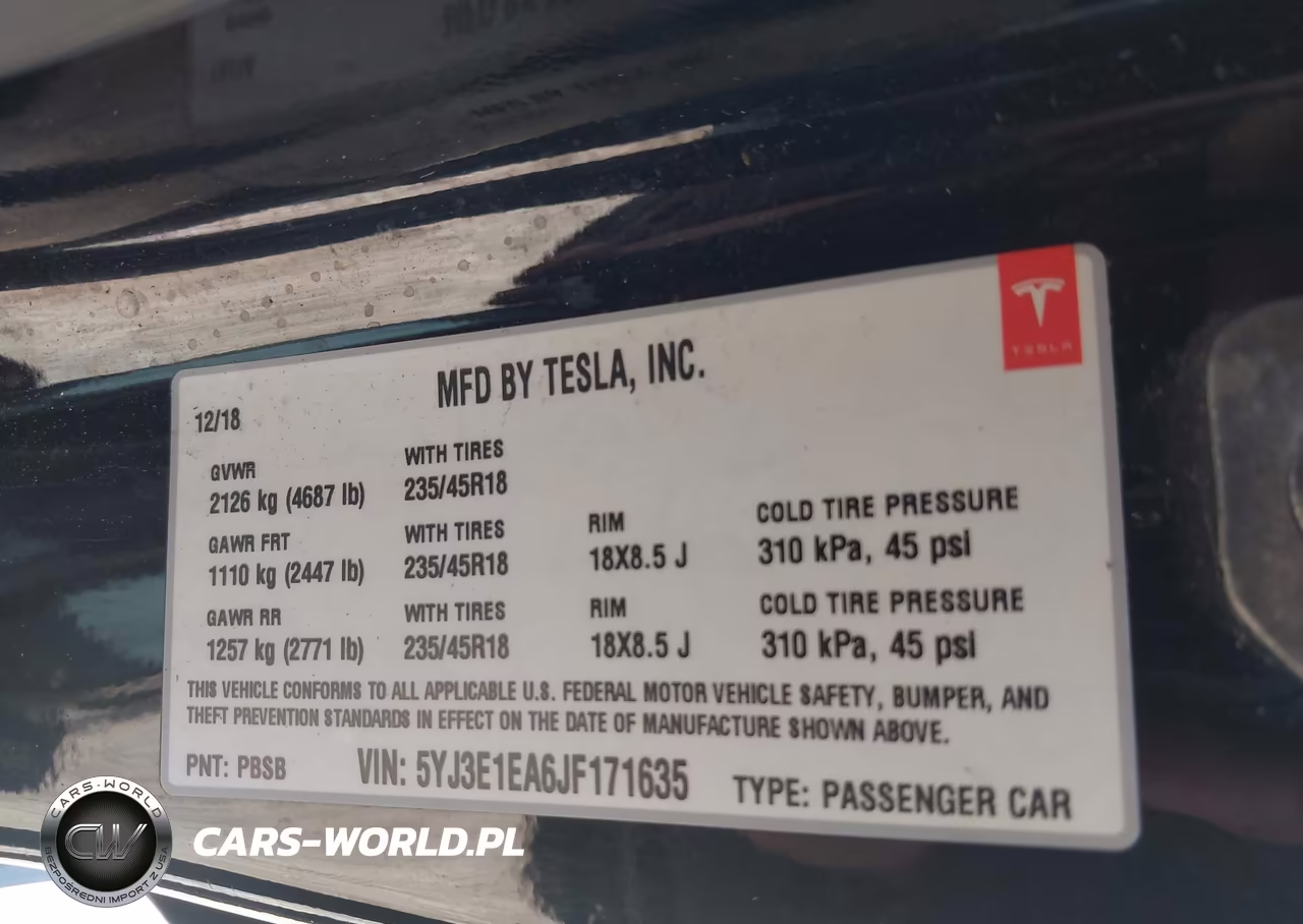 2018 Tesla Model 3 Long Range-Mid Range VIN:5YJ3E1EA6JF171635 - 9
