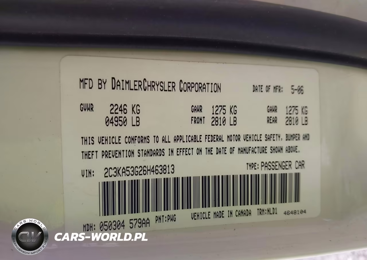 2006 Chrysler 300 Touring VIN:2C3KA53G26H463813 - 9