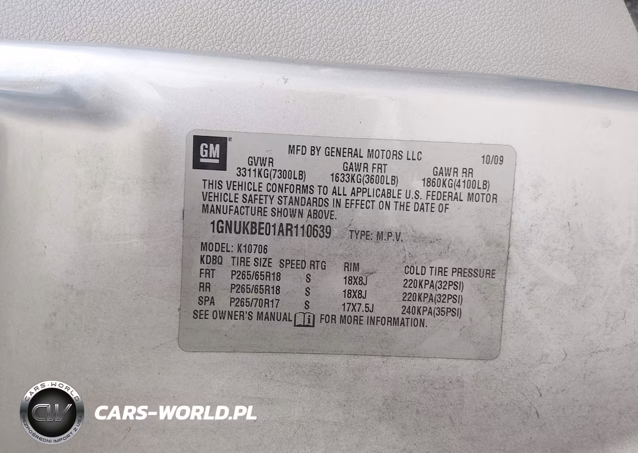 2010 Chevrolet Tahoe Lt VIN:1GNUKBE01AR110639 - 9