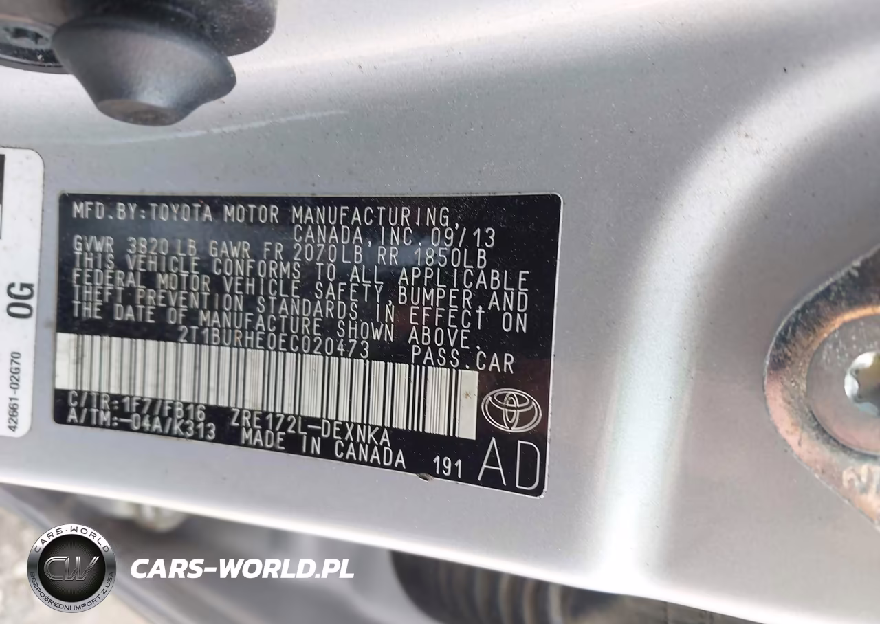 2014 Toyota Corolla Le VIN:2T1BURHE0EC020473 - 9
