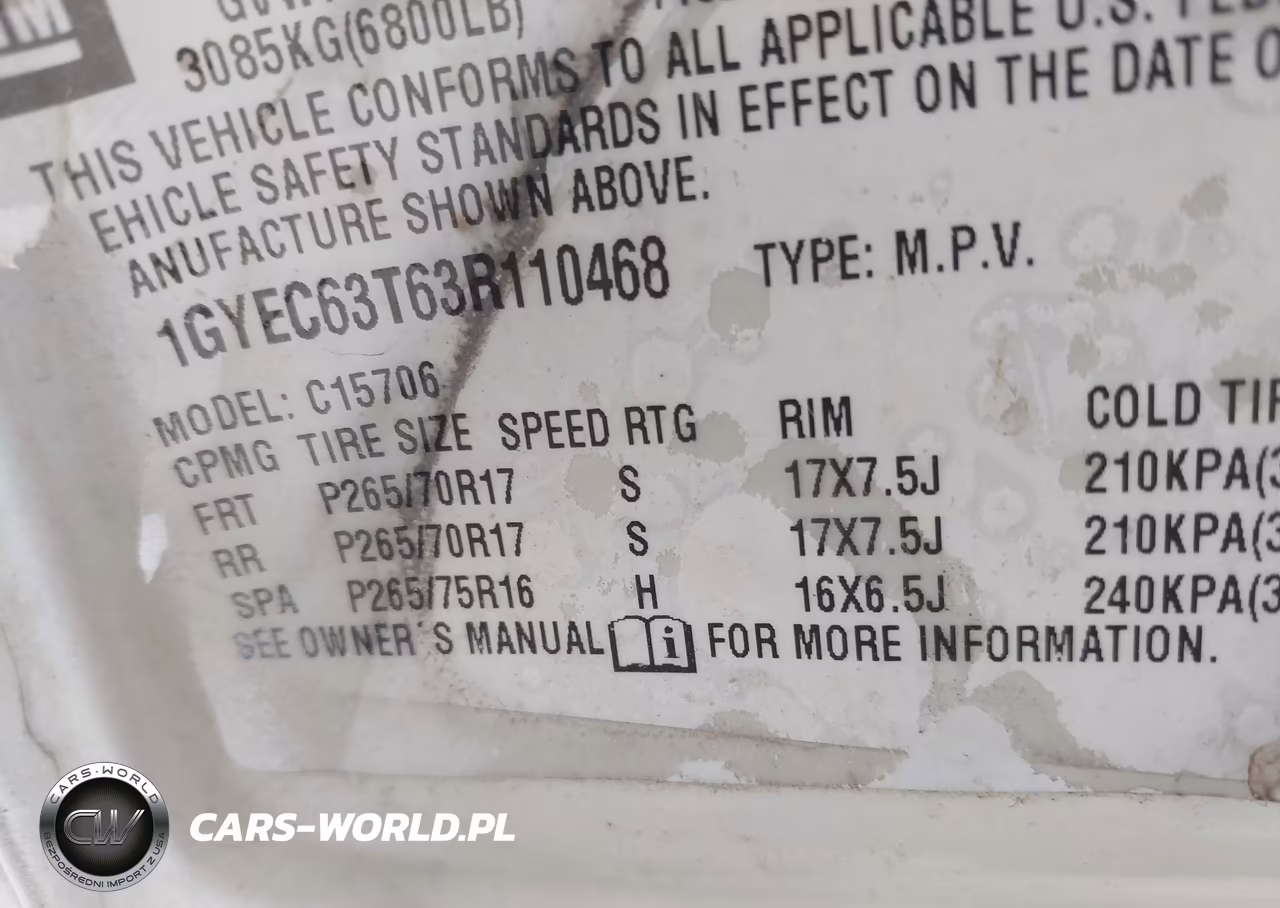 2003 Cadillac Escalade Standard VIN:1GYEC63T63R110468 - 9
