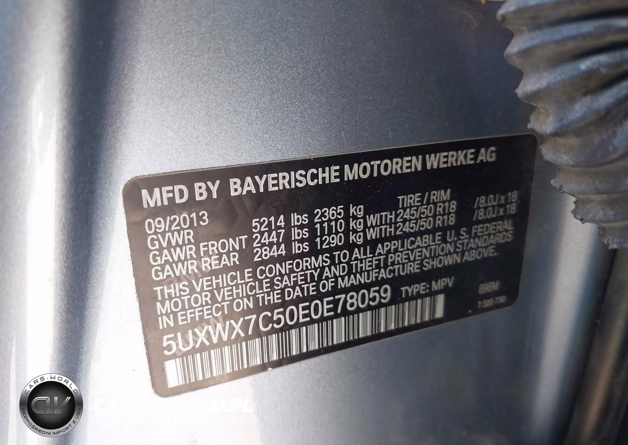 2014 BMW X3 XDRIVE35I VIN:5UXWX7C50E0E78059 - 9