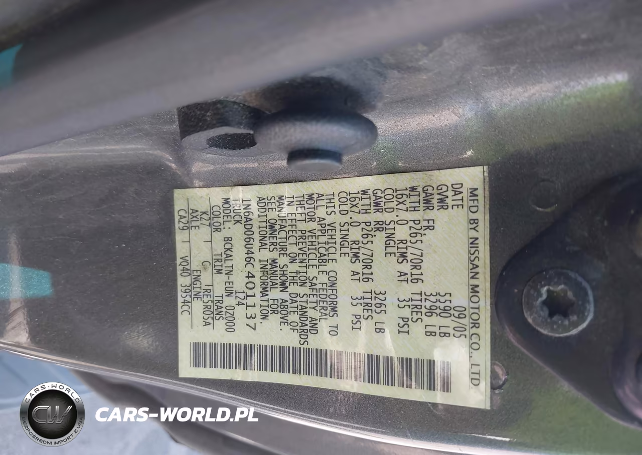 2006 Nissan Frontier Se VIN:1N6AD06U46C401137 - 9