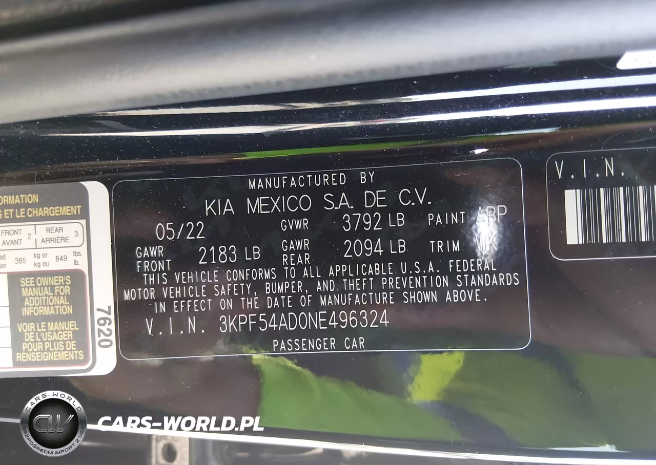 2022 Kia Forte Gt-Line VIN:3KPF54AD0NE496324 - 9