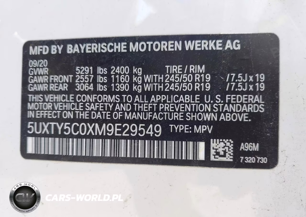 2021 BMW X3 xDrive30I VIN:5UXTY5C0XM9E29549 - 9